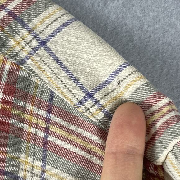 Lands End Viyella Wool Blend Shirt Mens XL Plaid Button Up Flannel Outdoor - Picture 13 of 13